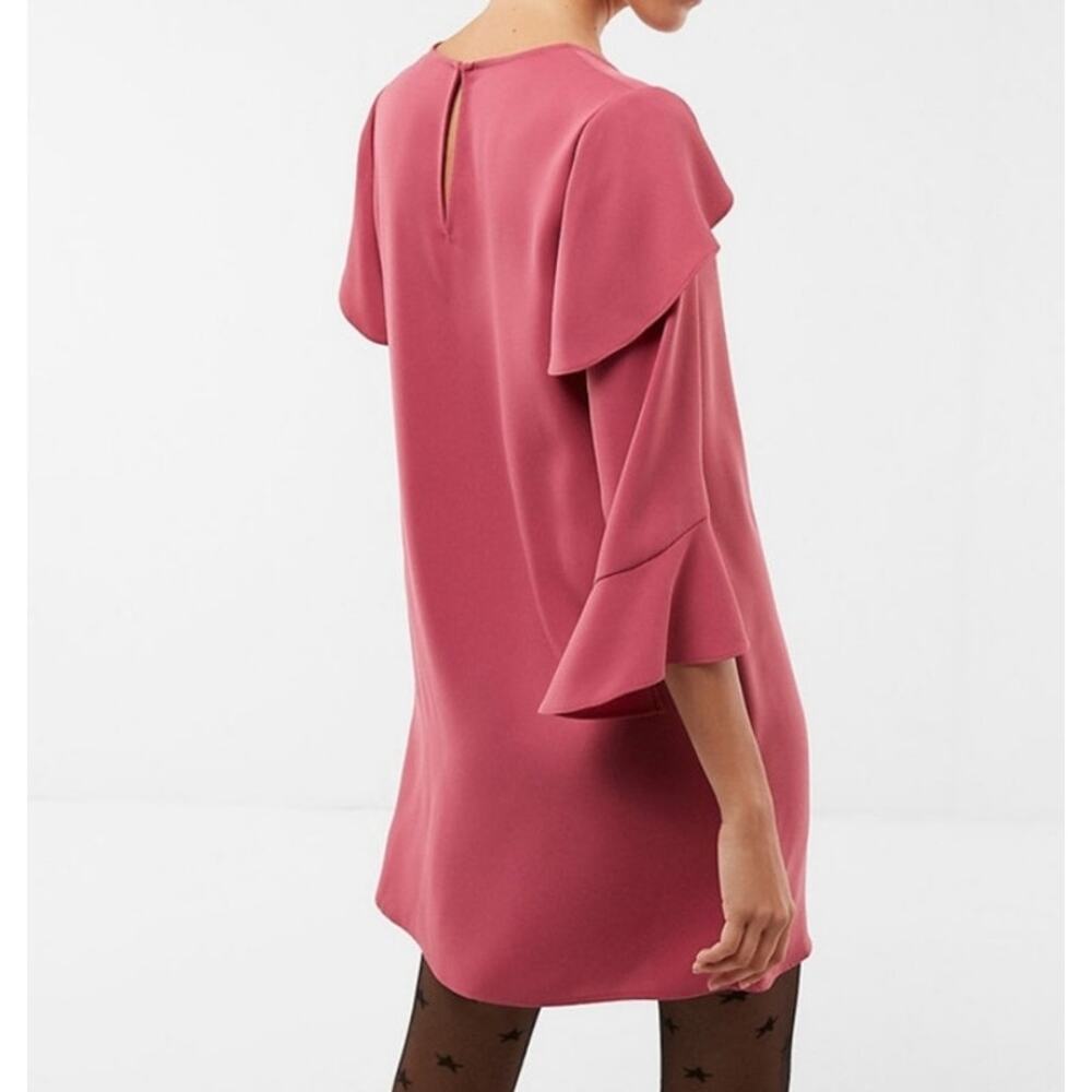 Express Shift Dress‎ Size Medium Mauve Pink Ruffle Sleeves Loose Flowy - Picture 8 of 9